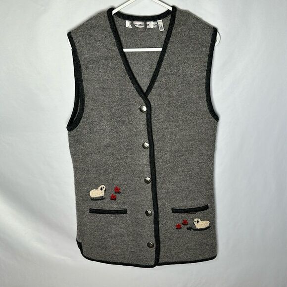 Gaddy hand metier 100% wool sleeveless vest - Picture 1 of 4